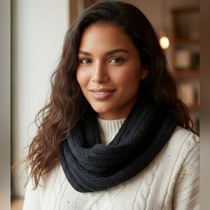 INC International Concepts Shimmery  Infinity Scarf - Lambswool & Rabbit Hair
